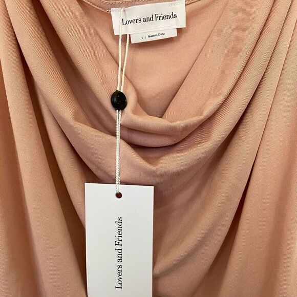 Lovers + Friends Bree Mink Pink Draped Front Slinky Tank Top NWT Size Small - Picture 5 of 7